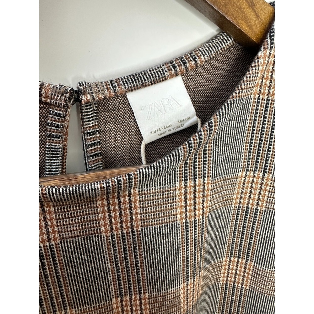 NWT Zara Kids Plaid Drop Waist Sleeveless Dress Girls 13 / 14 School Preppy - Picture 6 of 14